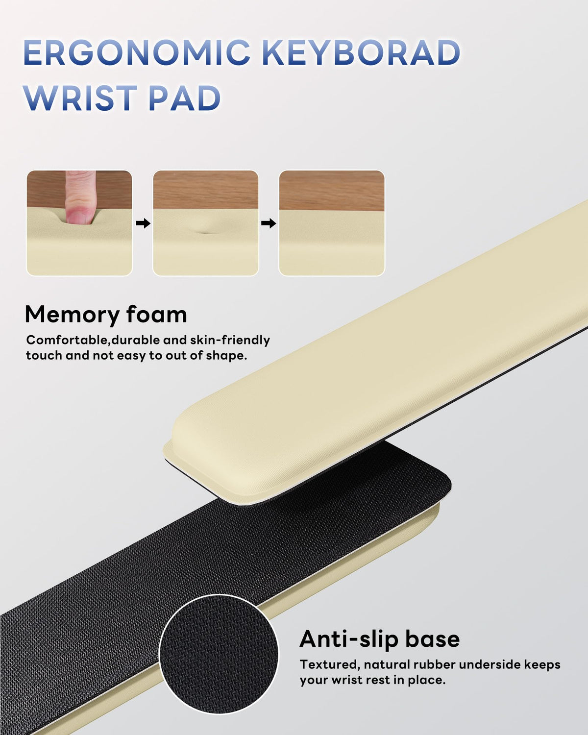 Ergonomic Computer Keyboard Riser Stand with Integrated Wrist Rest