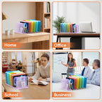 File Organizer For Desk, 7 Section Metal Desktop File Sorter, Black