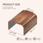 2 Pack Acacia Wood Folding Sofa Arm Tray with Anti-Slip Pad Brown 2 PC