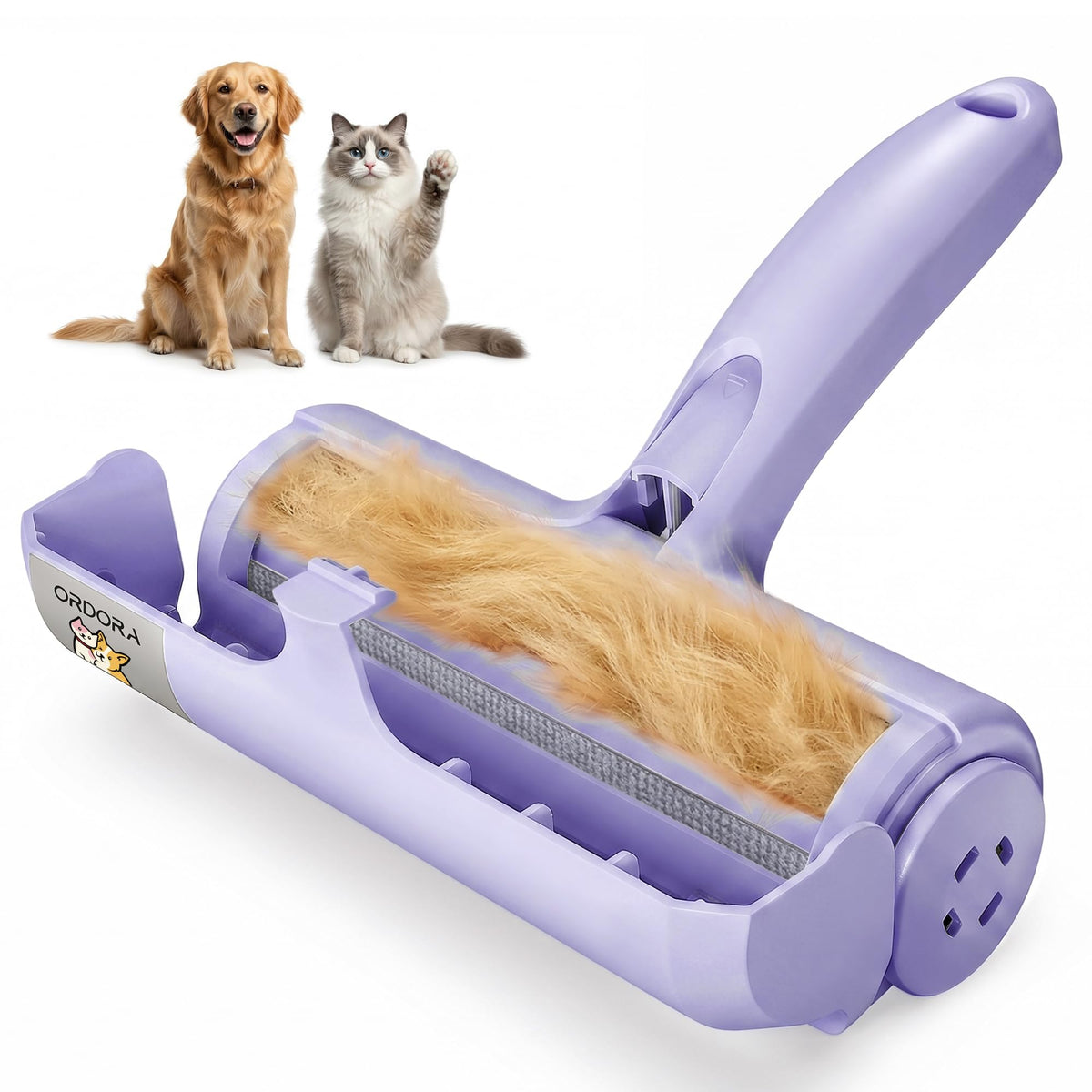 ORDORA Pet Hair Remover Roller, Reusable Lint Roller for Dog and Cat