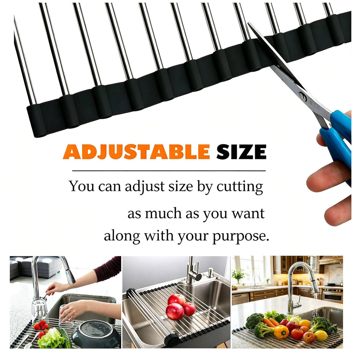 Ahyuan Roll up Dish Drying Rack Over The Sink Kitchen Drying...