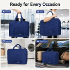 Foldable Travel Duffle Bag with Trolley Sleeve 40L Travel Bag Black
