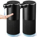 RYTOXILO Automatic Soap Dispenser, 2 Pack Black Touchless Liquid Soap Dispenser for Bathroom, 13.5 Fl Oz Plastic Electric Auto Dish Soap Dispensers Wall Mount for Kitchen with Adjustable Volume Liquid-2 Pack