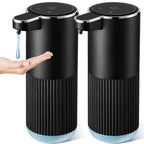 RYTOXILO Automatic Soap Dispenser, 2 Pack Black Touchless Liquid Soap Dispenser for Bathroom, 13.5 Fl Oz Plastic Electric Auto Dish Soap Dispensers Wall Mount for Kitchen with Adjustable Volume Liquid-2 Pack