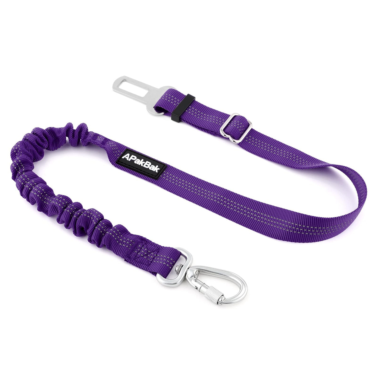 Dog Seat Belt for Car, Car Harness with Locking Aluminum Hook Purple