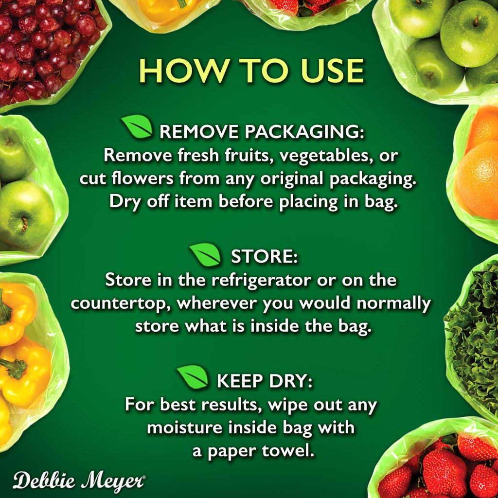 Debbie Meyer GreenBags, 20-Pack (8M, 8L, 4XL), Reusable Food Storage Bags