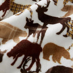 Nordic Plaid Green Sherpa Throw Blanket for Bed and Couch