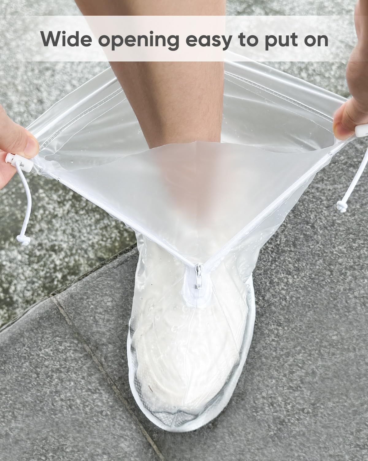 Waterproof Shoe Covers, Rain Shoe Covers, Transparent Reusable Non Slip Shoe Cover for Outdoor Women and Men Large Transprent