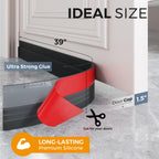 Grotheory 2 Pack Door Draft Stopper, Door Sweep, Weather Stripping Seal Black