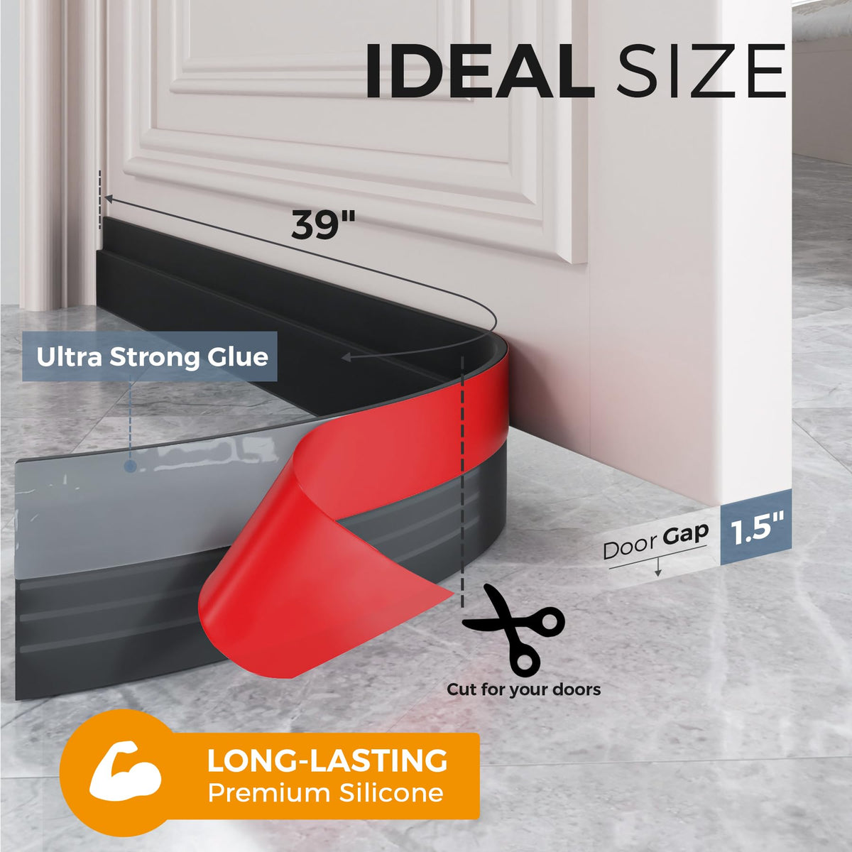 Grotheory 2 Pack Door Draft Stopper, Sweep, Weather Stripping Seal