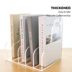 Acrylic Magazine File Holder, 4 Vertical Compartments Desk Document Sorter Organizer, Clear Folder Rack Binder for Office/Home/Classroom, for Documents, Tablet, Magazines, Books & Accessories B5, 4 Sections