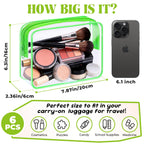 4 Pieces Clear Cosmetic Bags Bulk TSA Approved Toiletry Bag for Travel PVC Waterproof Clear Makeup Pouch with Zipper for Men and Women Carry-on Travel Essentials 4pcs SML Black