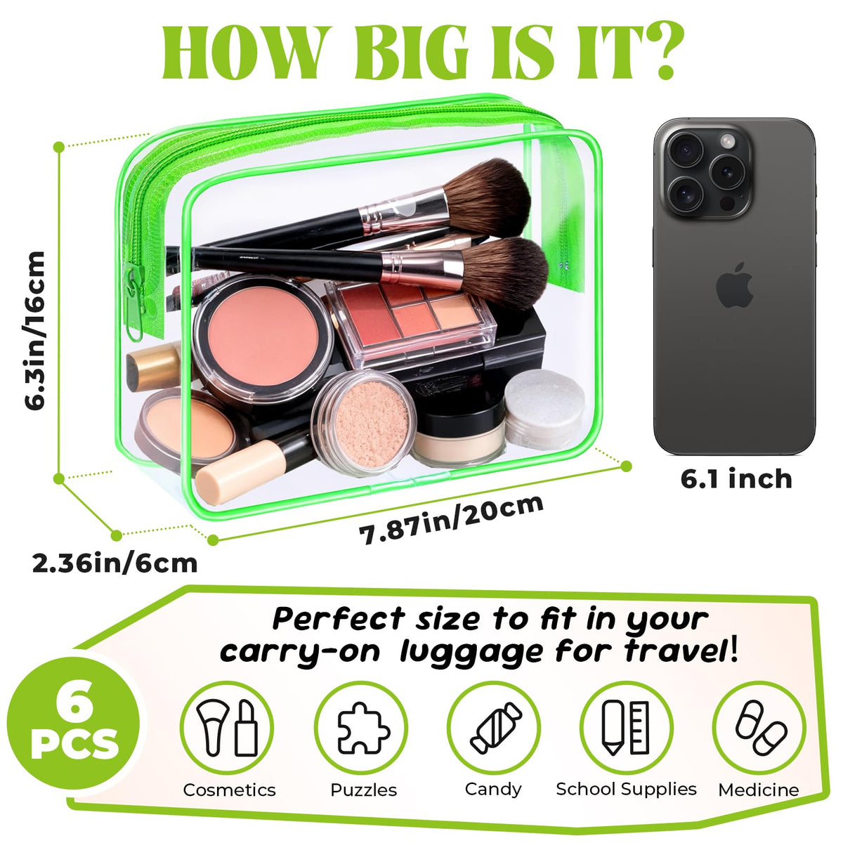 4 Pieces Clear Cosmetic Bags Bulk TSA Approved Toiletry Bag for Travel PVC Waterproof Clear Makeup Pouch with Zipper for Men and Women Carry-on Travel Essentials 4pcs SML Black