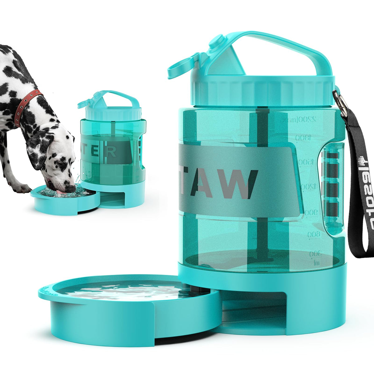 Large Portable Dog Water Bottle with Pull-Out Drinking Bowl