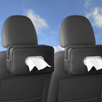 2PCS Multi-Functional Car Tissue Holder with ‌2 Tuck Nets, Tissue Box Cover 2pack Deep Black