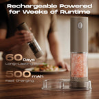 Electric Salt and Pepper Grinder Set, Battery Automatic Salt and Pepper Shaker with Adjustable Coarseness, Large Capacity Pepper Mill with LED White Elephant Gifts(Battery-Stainless Steel) Battery-Stainless Steel 2-Pack