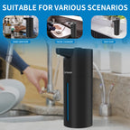 Automatic Soap Dispenser Touchless,15-Level,Kitchen Bathroom Black Bright Black