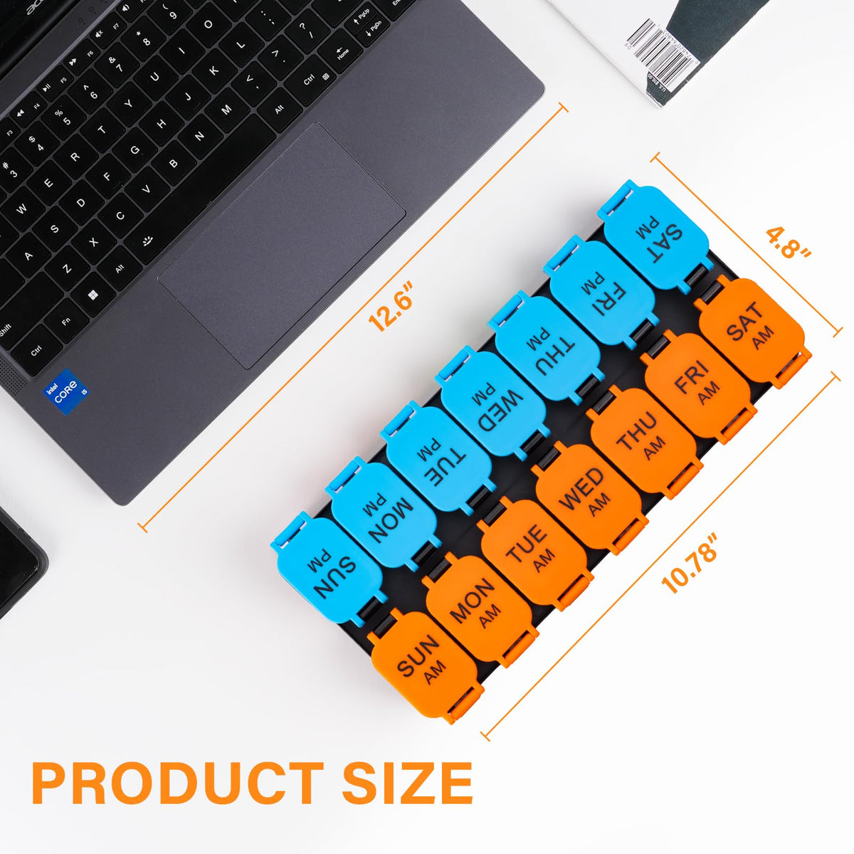 Extra Large Weekly Pill Organizer and AM/PM Medication Dispenser
