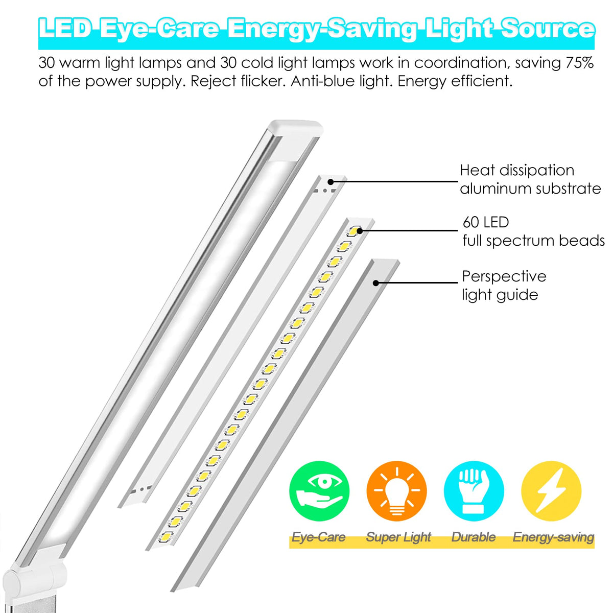 LED Desk Lamp with Wireless Charger, USB Charging Port, Eye Care Black PRO