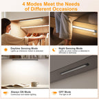 Gritin 14.7inch Under Cabinet Lighting Rechargeable 2 Pack Silver 14.7 inch