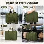 Foldable Travel Duffle Bag with Trolley Sleeve 40L Travel Bag Black