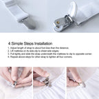 Bed Sheet Clip Straps - 2 Way Adjustable Crisscross Sheet Corner Holder Straps Gripper Elastic Sheet Band Mattress Straps Fasten Suspenders(2 Set/4Pcs, Black) Black 4pcs Set