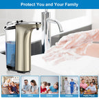 Automatic Soap Dispenser, 17oz Touchless Liquid Dish Soap Dispenser Kitchen Silver