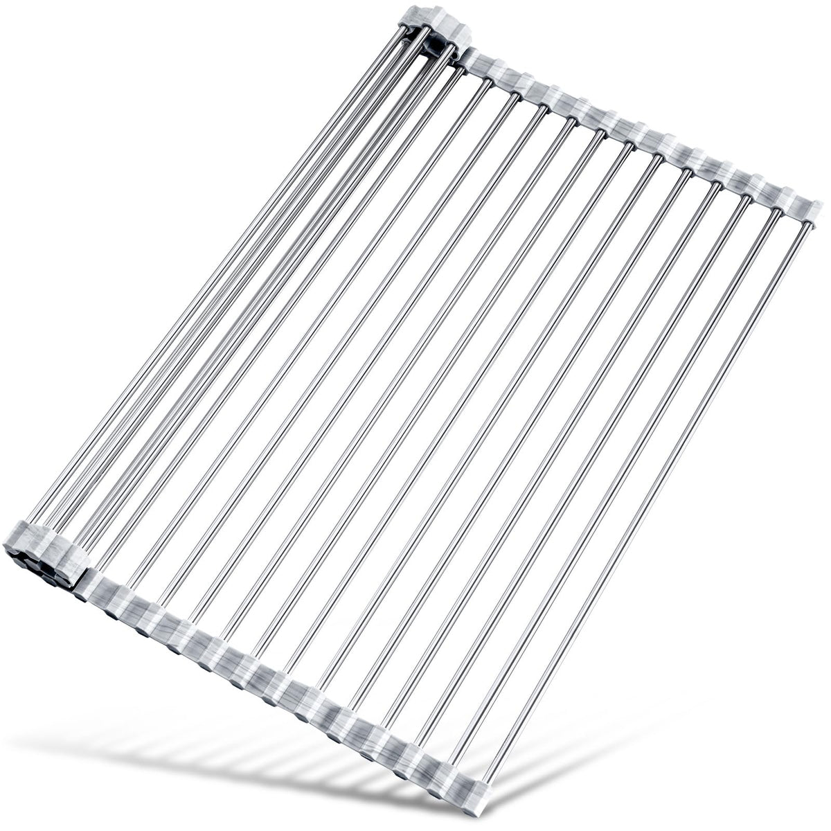 Tomorotec Roll Up Dish Drying Rack Over Sink, 304 Steel, 21x15.5, Grey