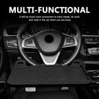 Multipurpose 2 in 1 Car Steering Wheel Desk Tray Laptop Mount and Food Table for Eating with Drink and Pen Holder Compatible with Most Vehicles (Black) black