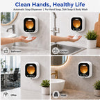 Automatic Soap Dispenser Touchless, Wall Mount, Rechargeable, Mood Lighting Black