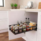 Pull Out Cabinet Organizer, 1-Tier Metal Slide Out Basket
