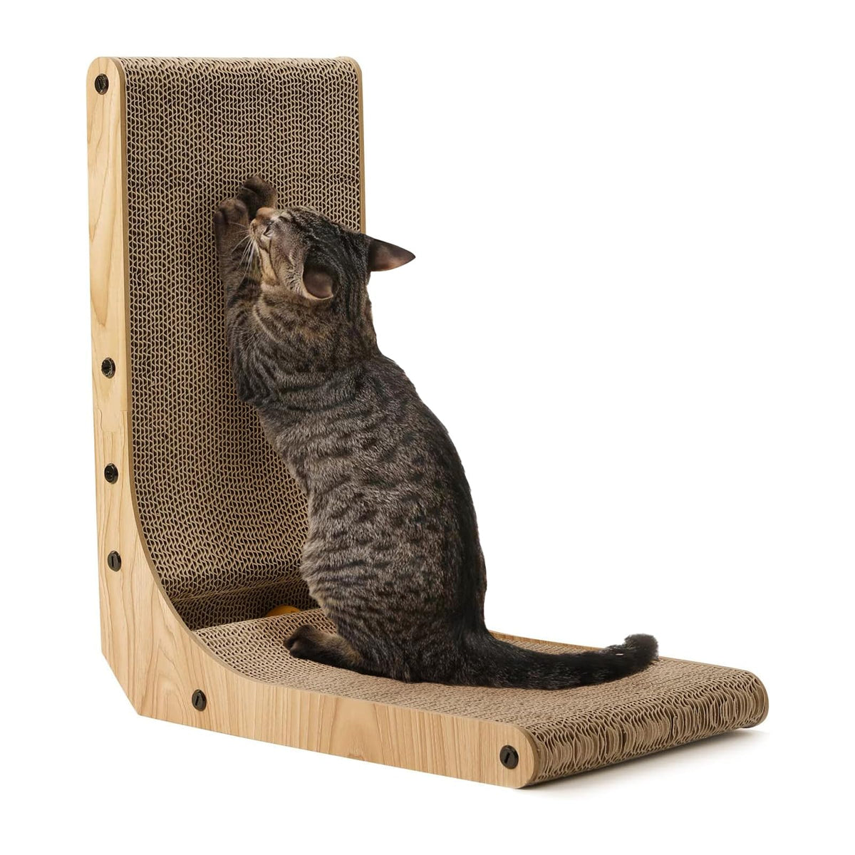 FUKUMARU Cat Scratcher, 26.8 Inch L Shaped Scratch Pad for Indoor Cats