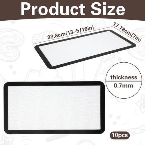 10 Pcs Reusable Baking Sheet Mat, Silicone Baking Mats for Oven, Black