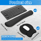 6 Pcs Mouse Pad and Keyboard Wrist Rest, Keyboard and Mouse Pad Set with Wrist Support, Ergonomic Memory Foam Wrist Rest for Computer Keyboard Office, Gaming, Computer, Laptop, Typing Comfort