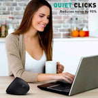 JYKEYMOUT Bluetooth and 2.4G (2-in-1) Rechargeable Wireless Mouse, Ergonomic Vertical Design, 1000/1200/1600 DPI, 6 Silent Buttons, for Laptop, Computer, PC, MacBook, Chromebook-Black