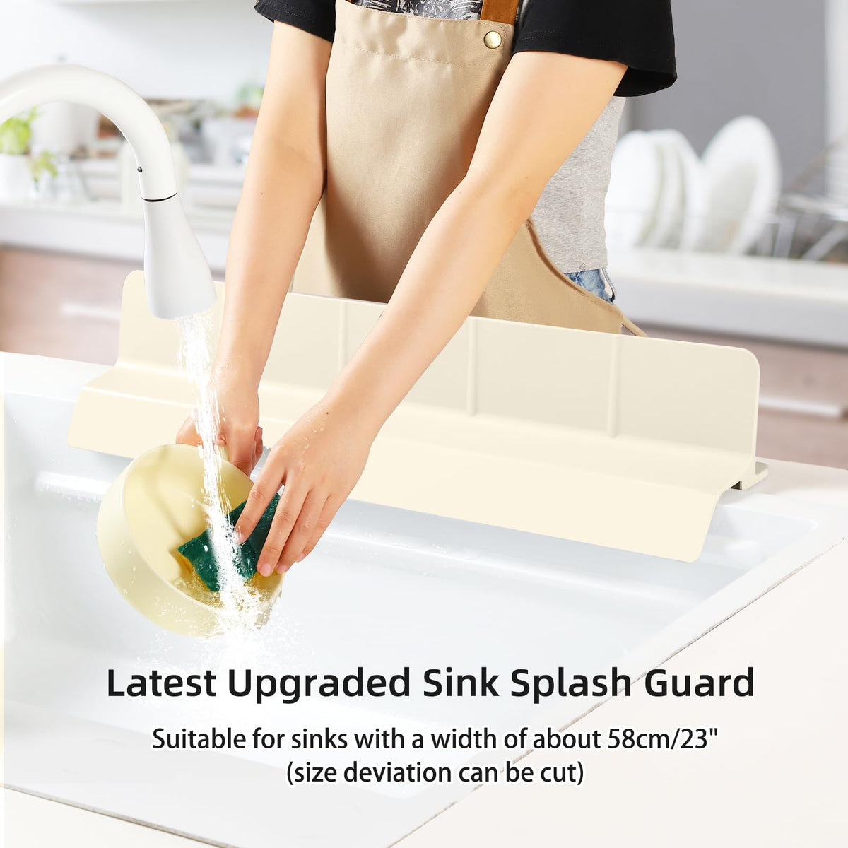 23" Ultra Silicone High Sink Splash Guard, Grey Gray