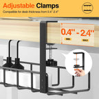 Under Desk Cable Management Tray and Metal Wire Organizer Rack for Standup Desks