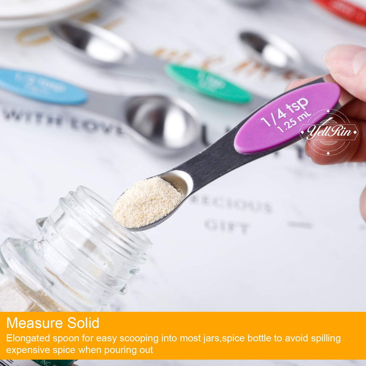 Magnetic Stainless Steel Dual-Sided Measuring Spoons Set