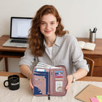 RFID Family Passport Holder Wallet - Travel Document Organizer Pink