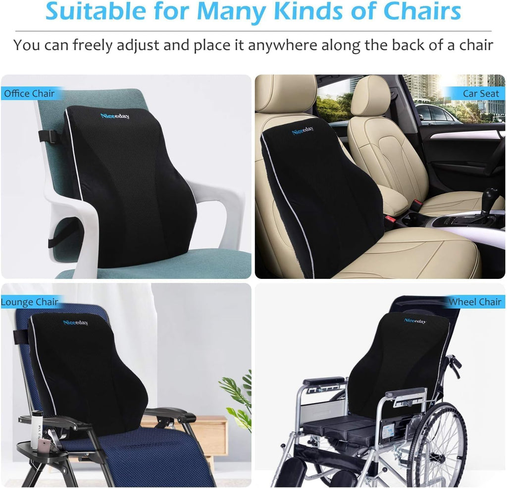 Niceeday Lumbar Support Pillow for Office Chair Car Back Pillow,...