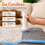 12 Pack Vacuum Bags for Travel with Rechargeable Pump, Save Luggage Space Clear 12 Combo