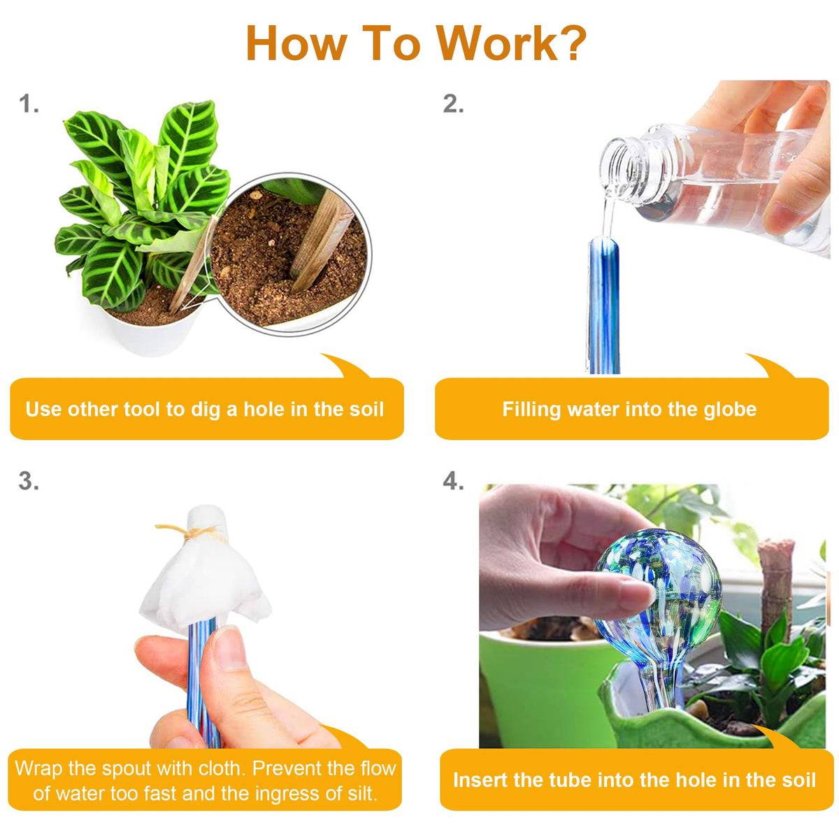 Self Watering Globes for Plant, 10pcs Auto Watering Bulb for Indoor Outdoor A. Blue-6L4S