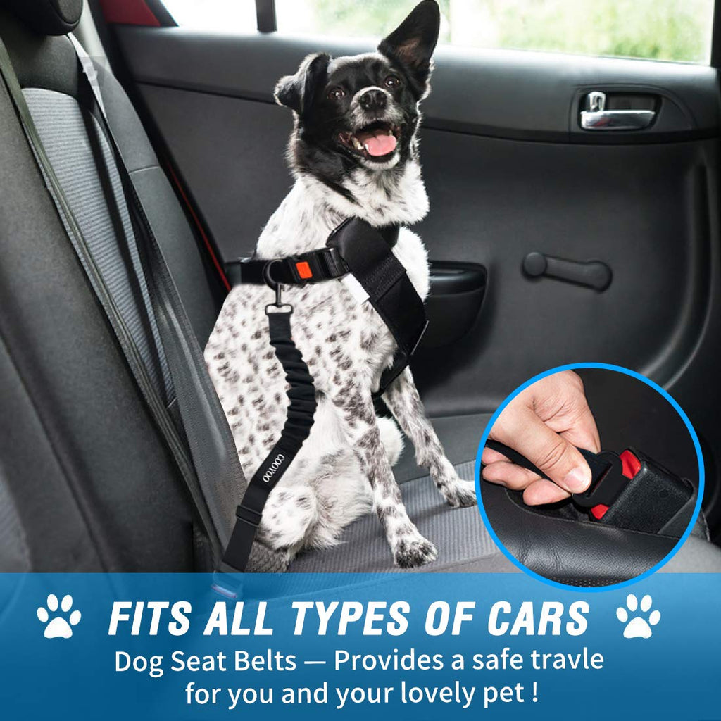 COOYOO Dog Seat Belt,3 Piece Set Retractable Car Harness Adjustable for...