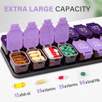 Extra Large Weekly Pill Organizer and AM/PM Medication Dispenser