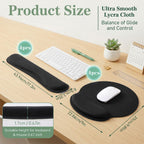 10 Pcs Ergonomic Mouse Pad and Keyboard with Wrist Support Set - Soft Memory Foam & Rubber Base Comfort Rest for Typing, Gaming, Computer, Laptop, Office, Home Use