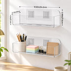 Acrylic Spice Rack Wall Mount, Clear Spice Shelf Storage Holder, 4 Pack