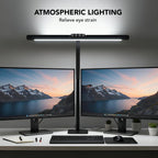 LED Desk Lamp for Home Office with Base, 28.2" Adjustable Gooseneck Swing Arm Ultra Bright Desk Light, Dimmable Architect Table lamp for Desktop Computer Light, Reading, Study, Workbench Black
