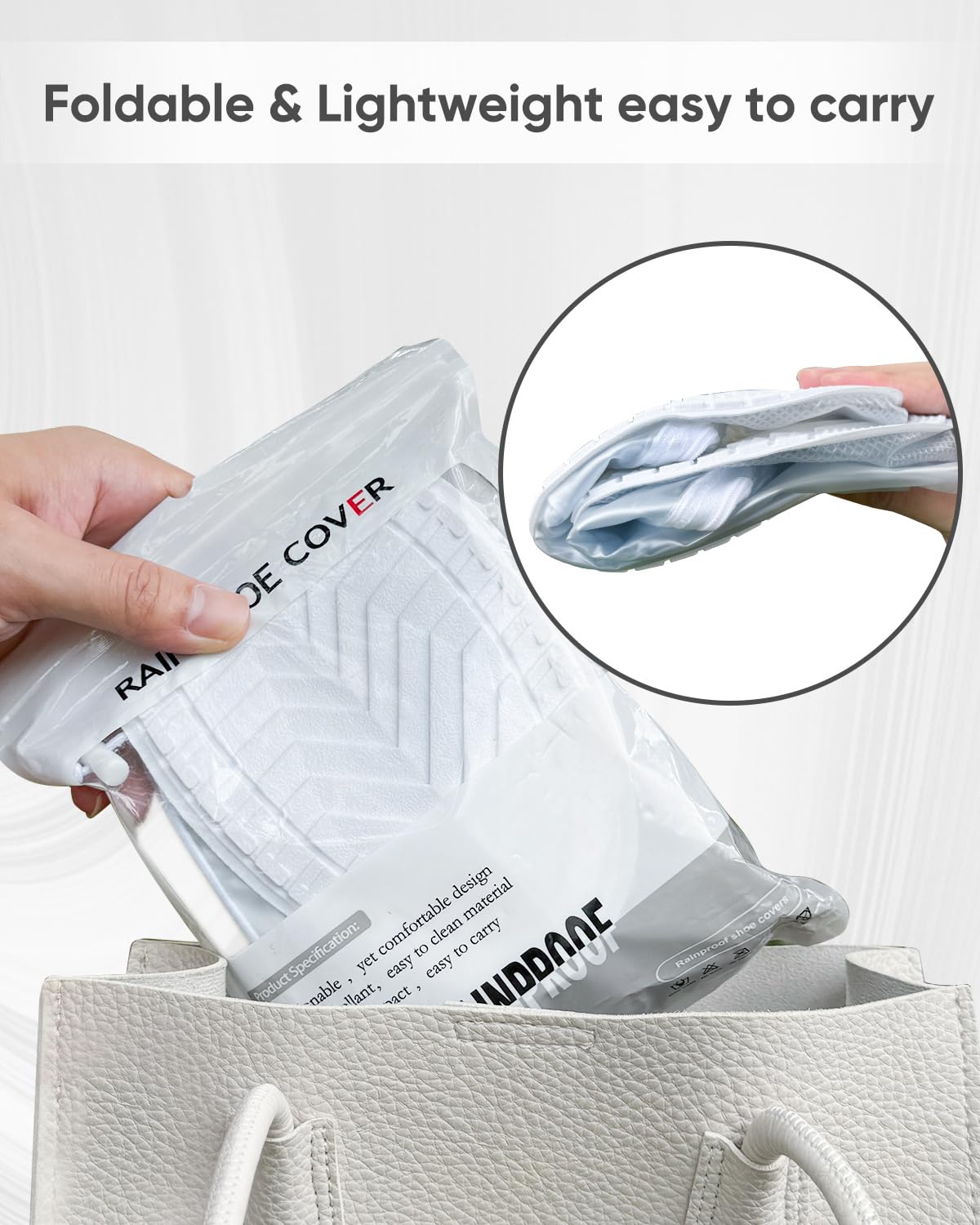 Waterproof Shoe Covers, Rain Shoe Covers, Transparent Reusable Non Slip Shoe Cover for Outdoor Women and Men Large Transprent