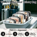 4 Pieces Clear Cosmetic Bags Bulk TSA Approved Toiletry Bag for Travel PVC Waterproof Clear Makeup Pouch with Zipper for Men and Women Carry-on Travel Essentials 4pcs SML Black