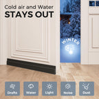 Grotheory 2 Pack Door Draft Stopper, Door Sweep, Weather Stripping Seal Black